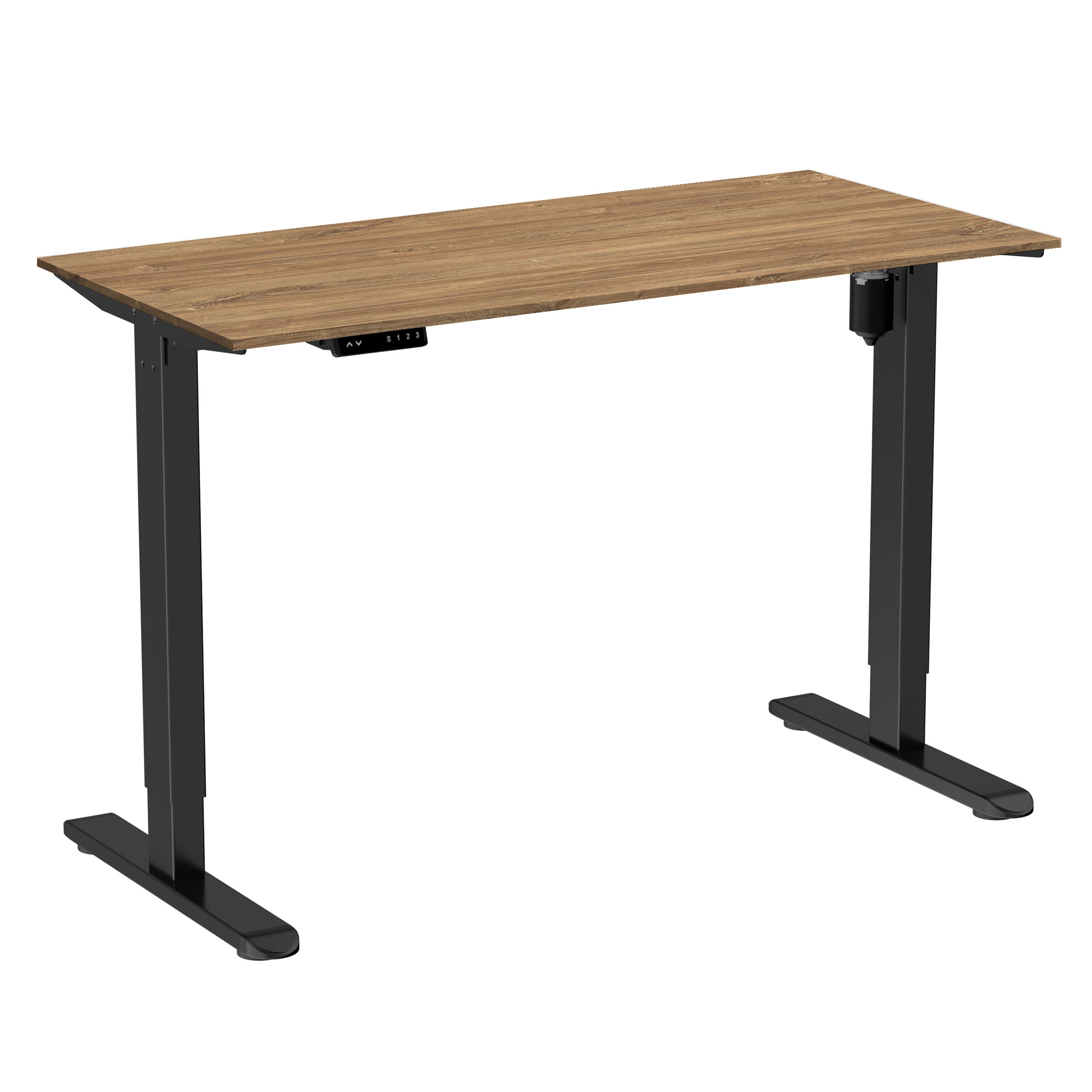 Стол с электроприводом WellDesk Light 1300x675х18 черный/дуб канзас коричневый (9116309+9072451)