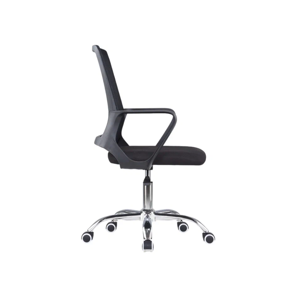 Кресло для персонала SitZone "U-0385 CH", ткань, хром, черный - 5