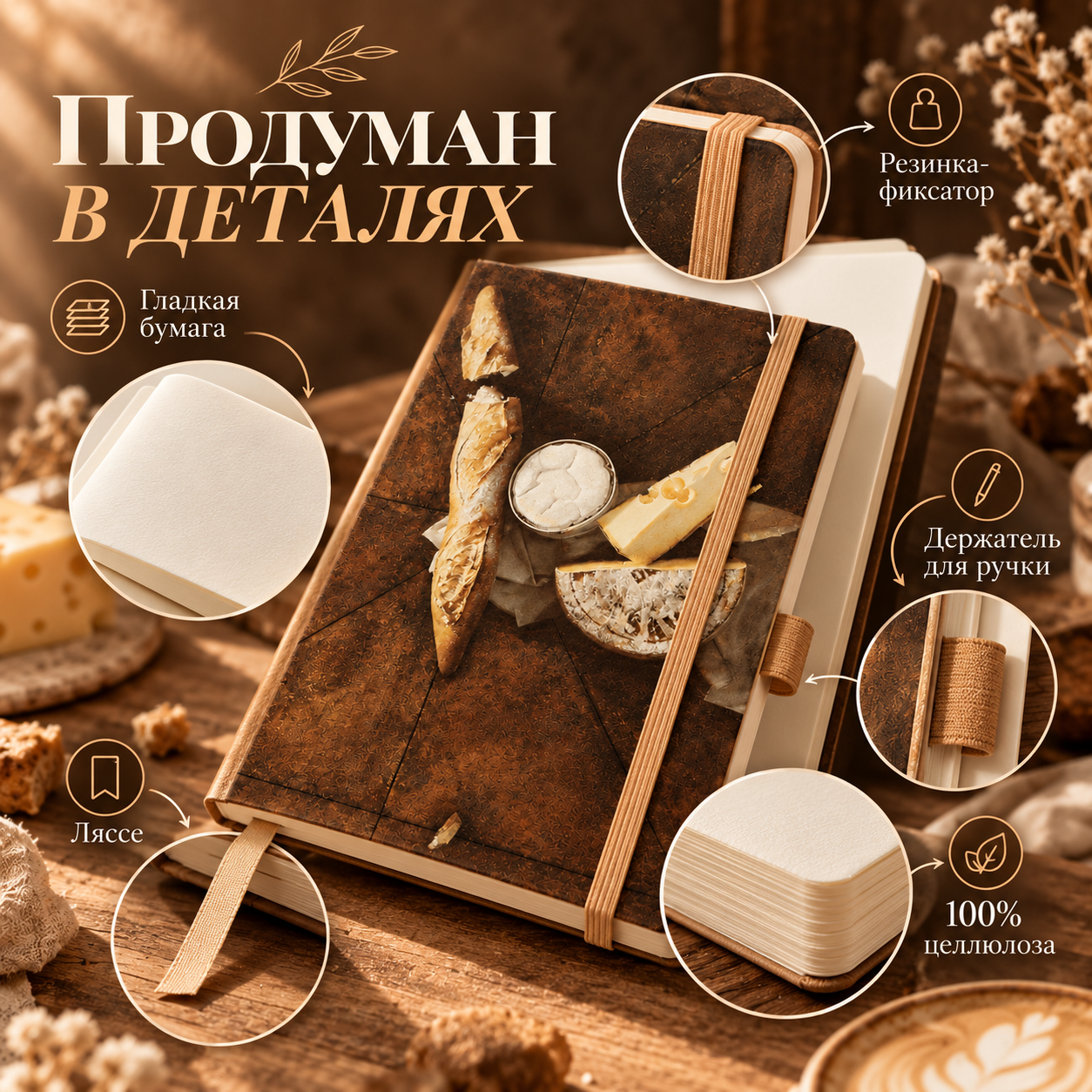 Скетчбук "Swiss cheese", Алеся Скоробогатая, 13х21 см, 140 г/м2, 80 листов, капучино - 3