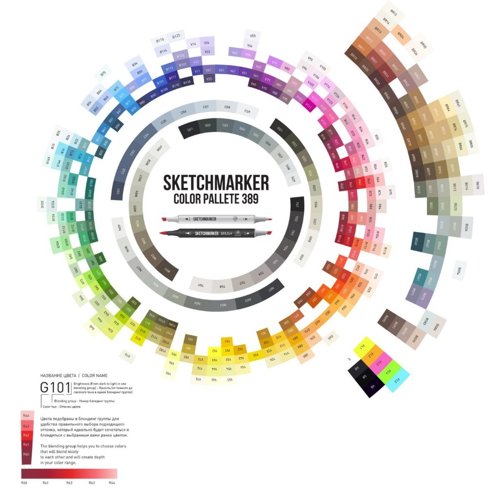 Маркер художественный "Sketchmarker", двухсторонний, B41 зеленый персидский - 3