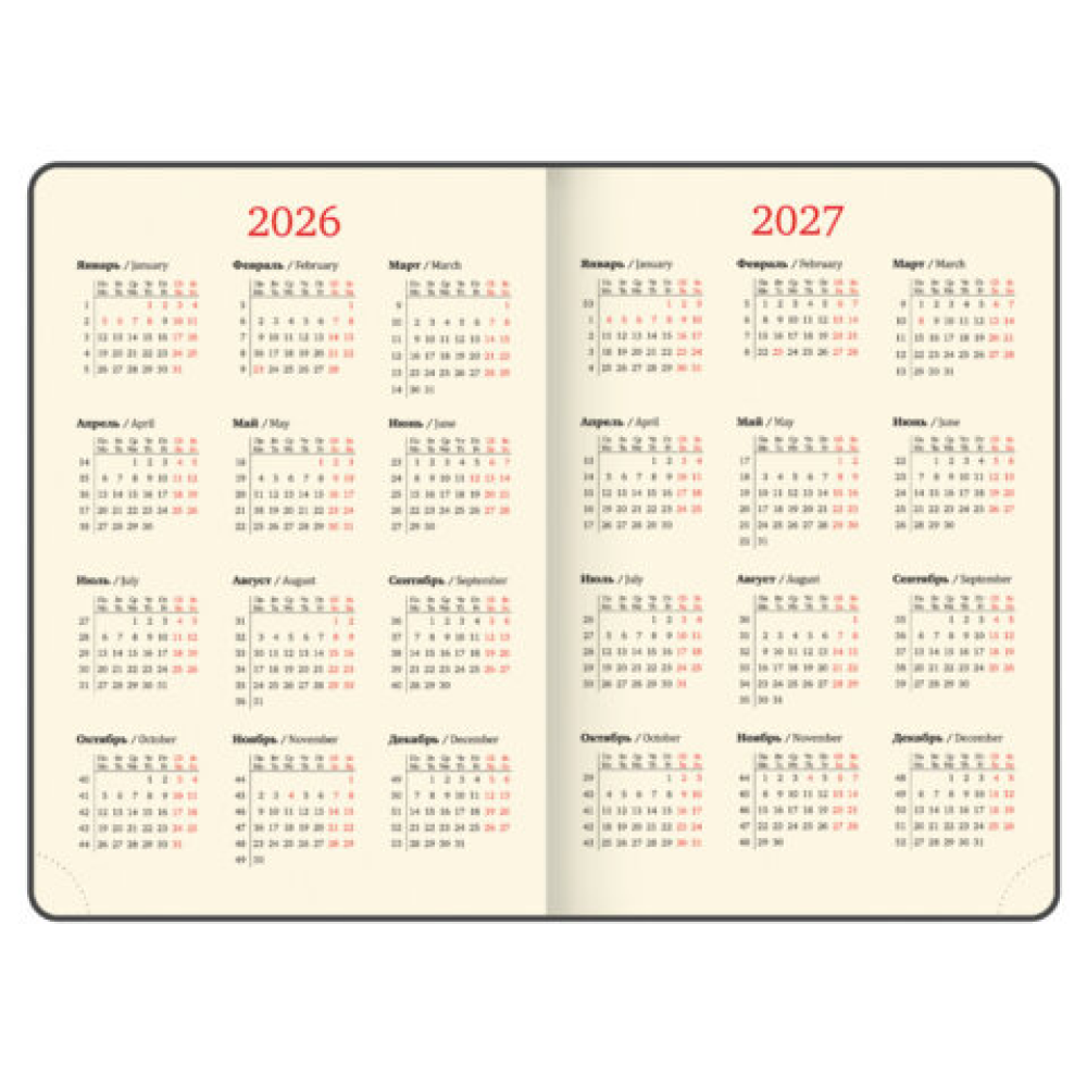 Ежедневник датированный "Iguana" на 2026 год, А6, 336 страниц, красный, срез золотой - 6