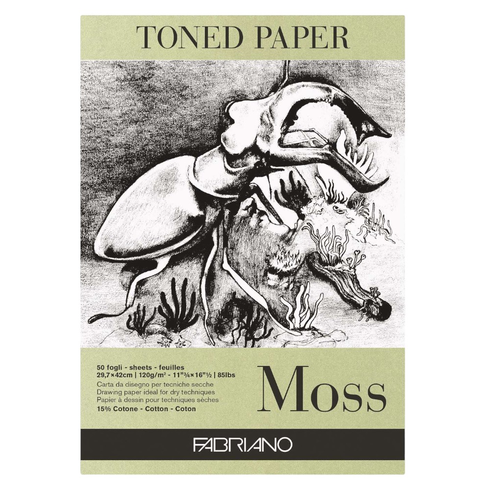 Блок бумаги для рисования "Fabriano. Moss", 29,7х42 см, 120 г/м2, 50 листов