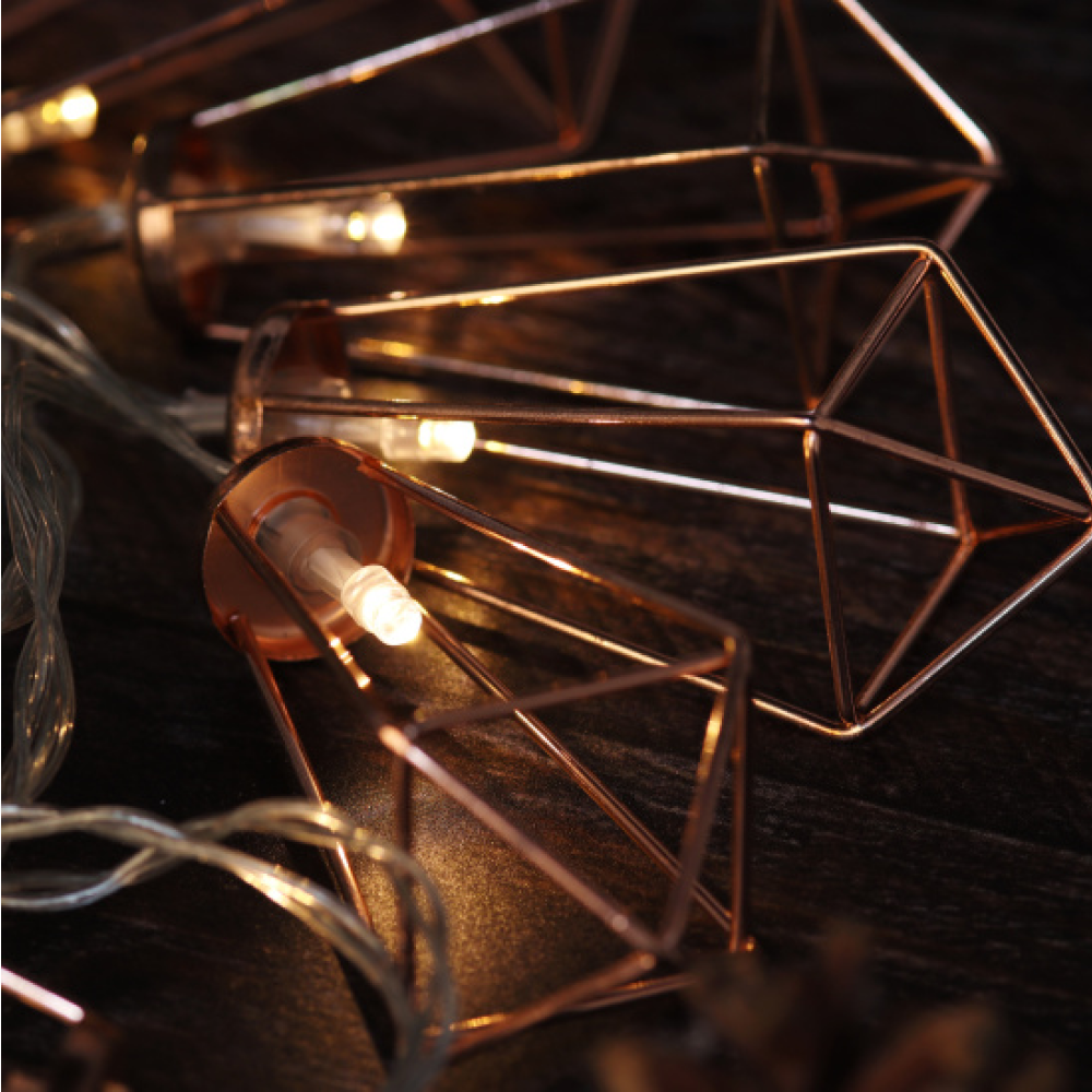 Гирлянда электрическая LED "Нить" с насадками "Кристалл", 2,5 м, тепло-белый