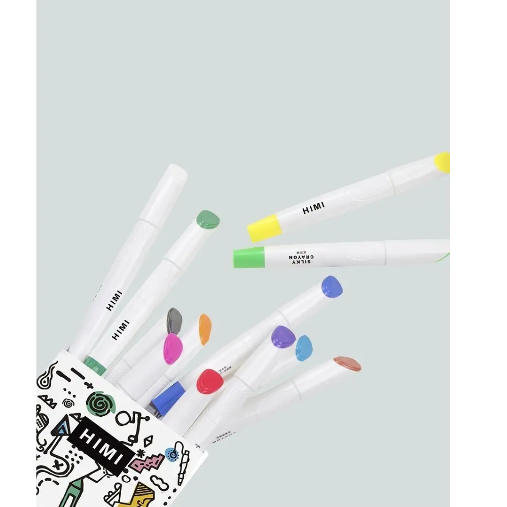 Мелки восковые "Himi Miya Silky Crayon", 12 цветов, ассорти - 4