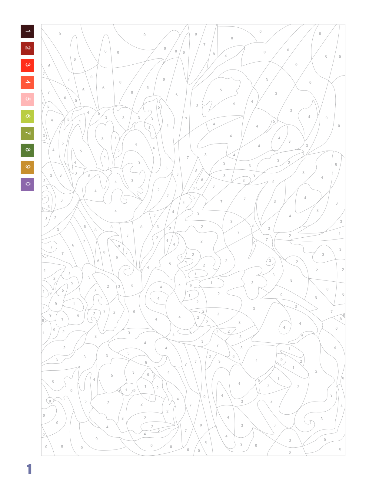 Раскраска-антистресс "Прекрасные цветы. Раскраска по номерам" - 17