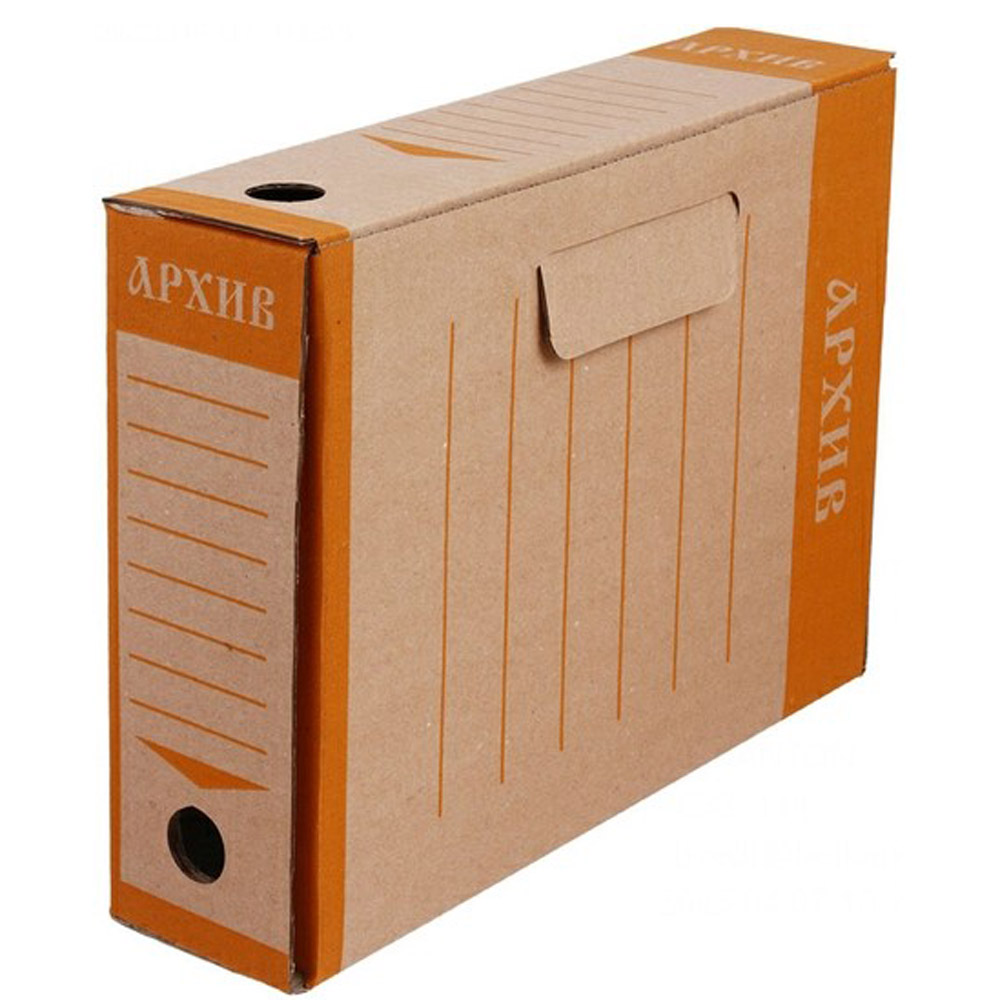 Коробка архивная "Эко", 80x327x240 мм, оранжевый - 2