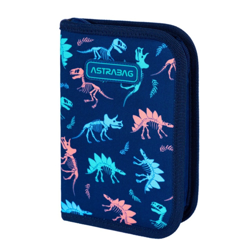 Пенал Astra "Dinosaur", 1 отделение, синий
