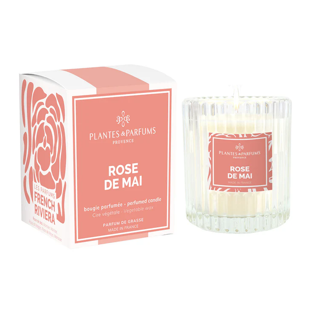 Свеча ароматическая PLANTES&PARFUMS "Rose de Mai", 180 гр., подарочная упаковка