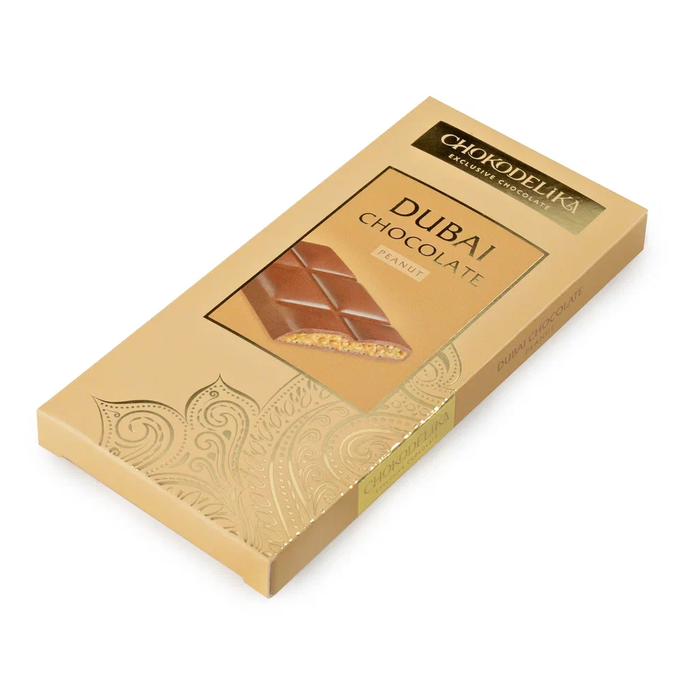 Шоколад молочный "Dubai Peanut" с начинкой из арахиса, 50 гр