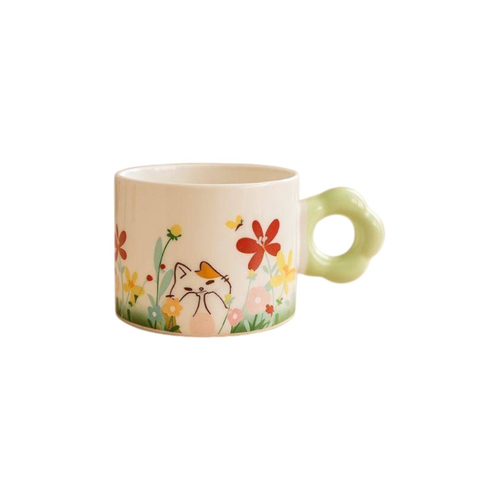 Кружка керамическая "Flower meadows", 380 мл., зеленый