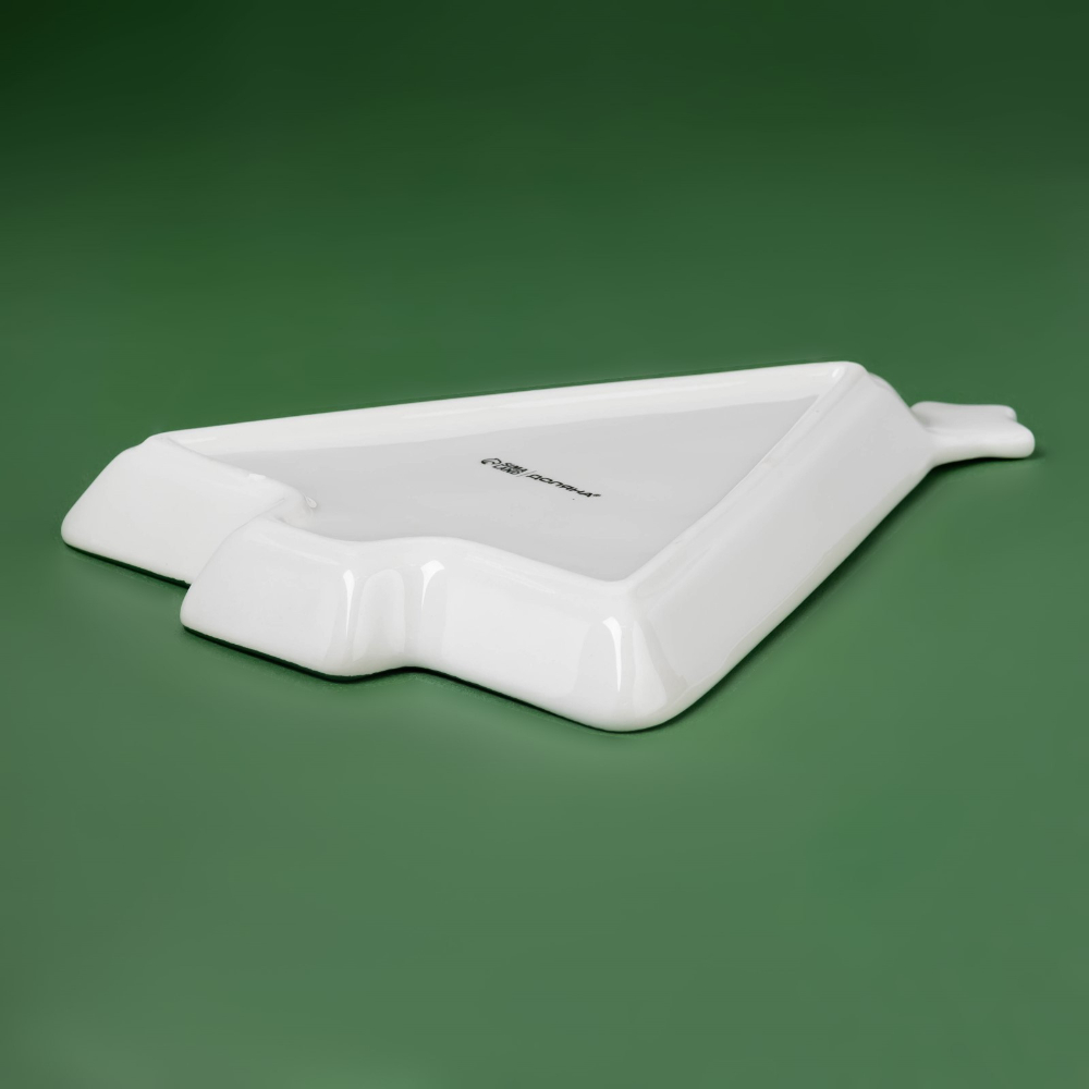 Тарелка керамическая "Приближение чуда", 26x20 см, белый, зеленый - 5