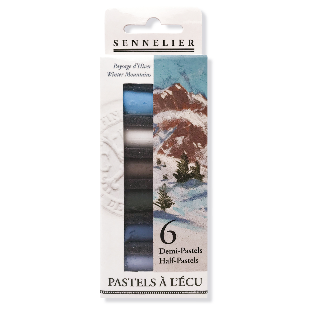 Пастель сухая "À l'écu Half Pastel. Зимние горы", 6 цветов