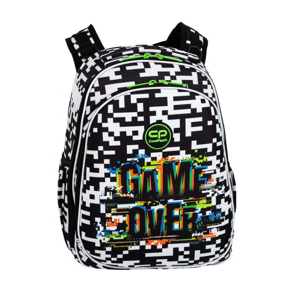 Рюкзак школьный CoolPack "Game over", M, черный, белый