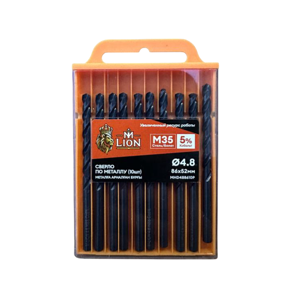 Сверло M-Lion MHD458010P, по металлу, 4,5 х 80 мм, 10 штук в упаковке