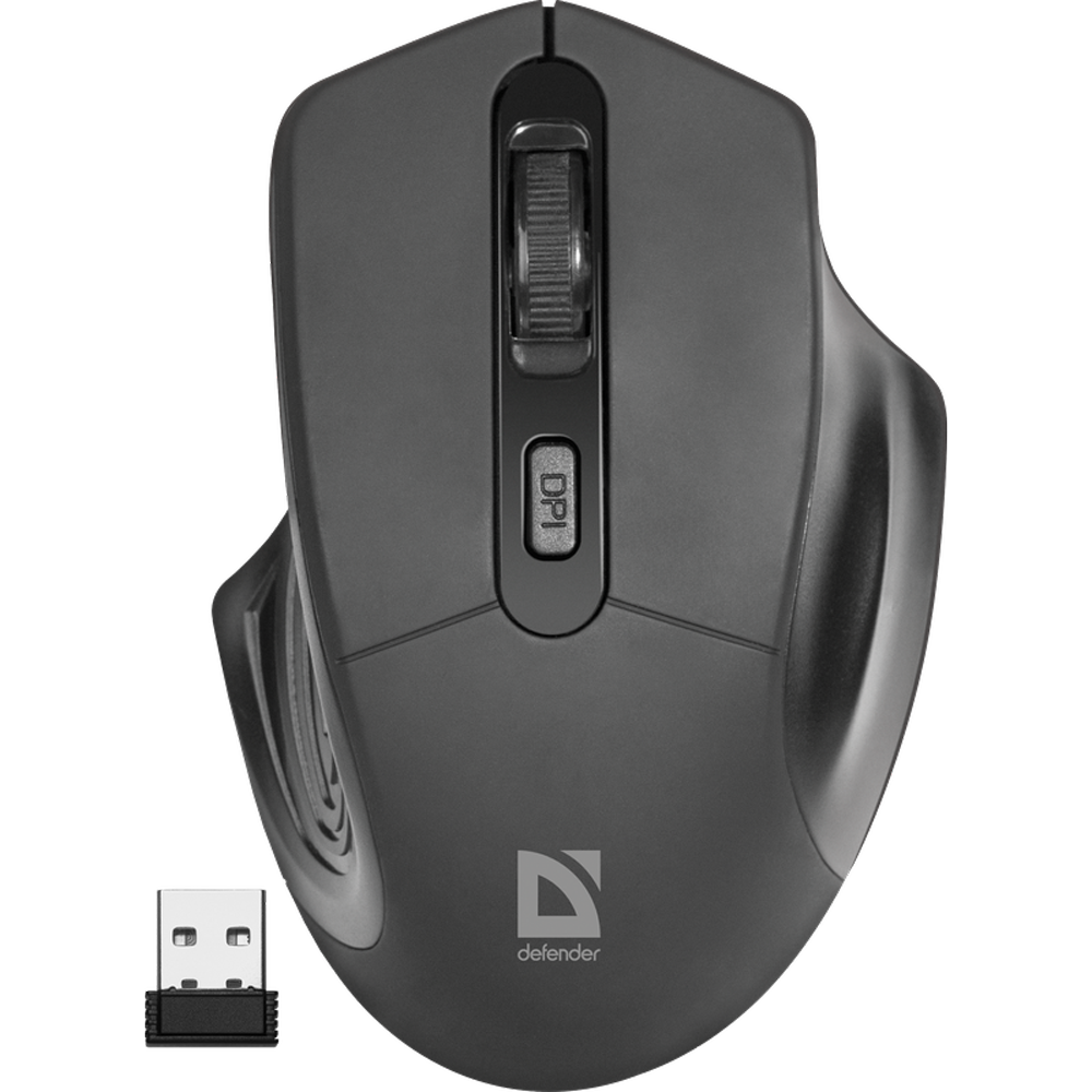 Мышь Defender "MB-345", беспроводная, 800-1600 dpi, черный