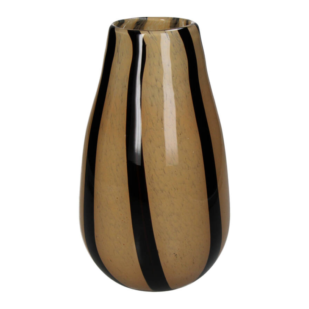 Ваза "Stripe Peach", стекло, бежевый, черный