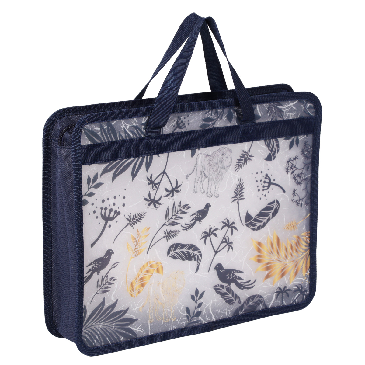 Папка для тетрадей с ручками "Прекрасный лес", А4, молния, пластик, разноцветный