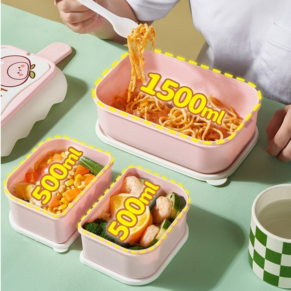 Контейнер д/еды "I love Peach", розовый - 8