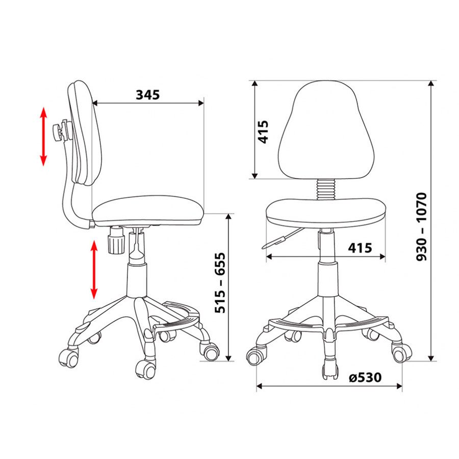 Кресло для детей Бюрократ "KD-4-F", ткань, пластик, оранжевый - 4