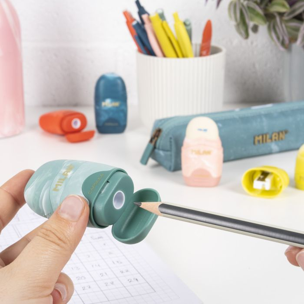 Точилка на 1 отверстие "Capsule Lava", с ластиком, ассорти - 6