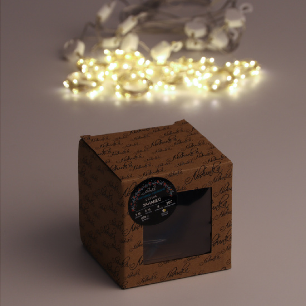 Гирлянда электрическая LED "Занавес. Роса", тепло-белый