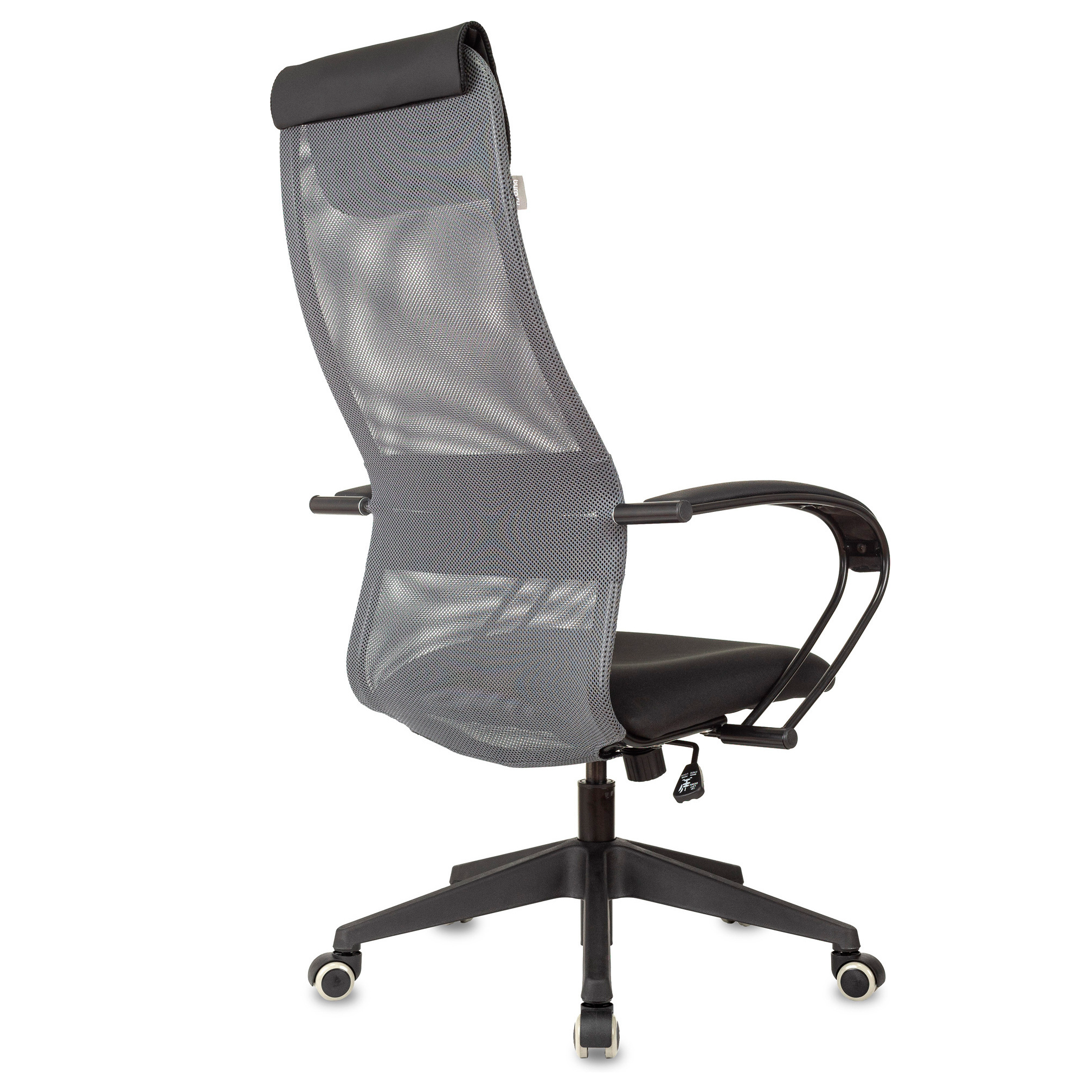 Кресло руководителя "Бюрократ CH-607 TW-02", с подголовником, сетка, ткань, пластик, серый - 3