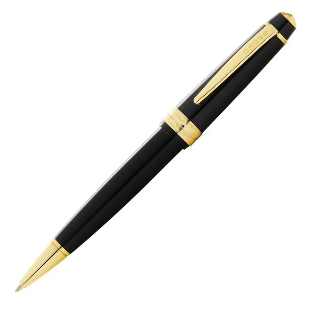 Ручка шариковая "Bailey Light Polished Black Resin and Gold Tone", 0.7 мм, черный, золотой, стерж. черный