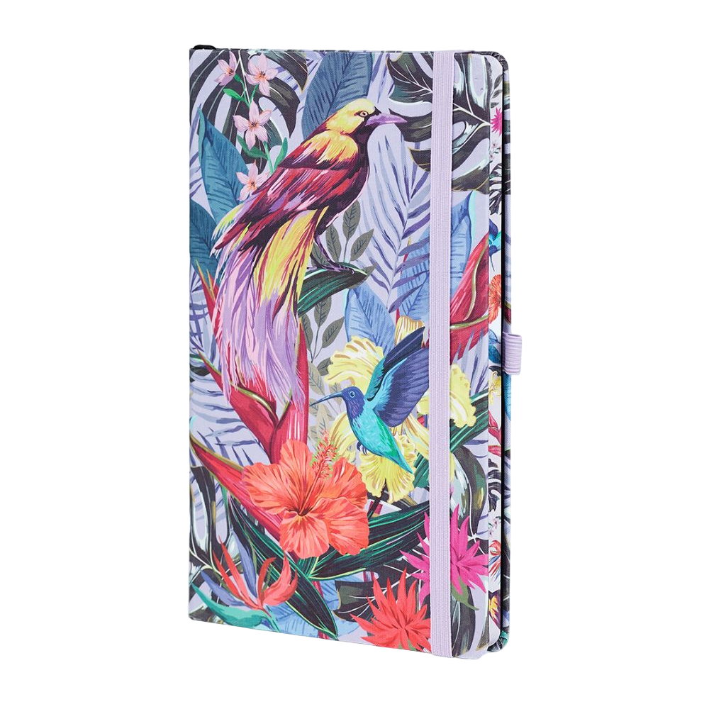 Блокнот "Eden paradise", А5, 96 листов, линейка, на резинке, разноцветный, сиреневый - 3