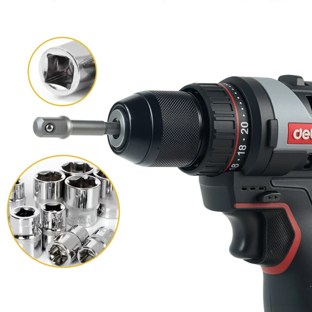 Набор адаптеров шестигранников Deli YS EDL110002, 1/4 на квадрат 1/4'', 3/8'', 1/2" - 6