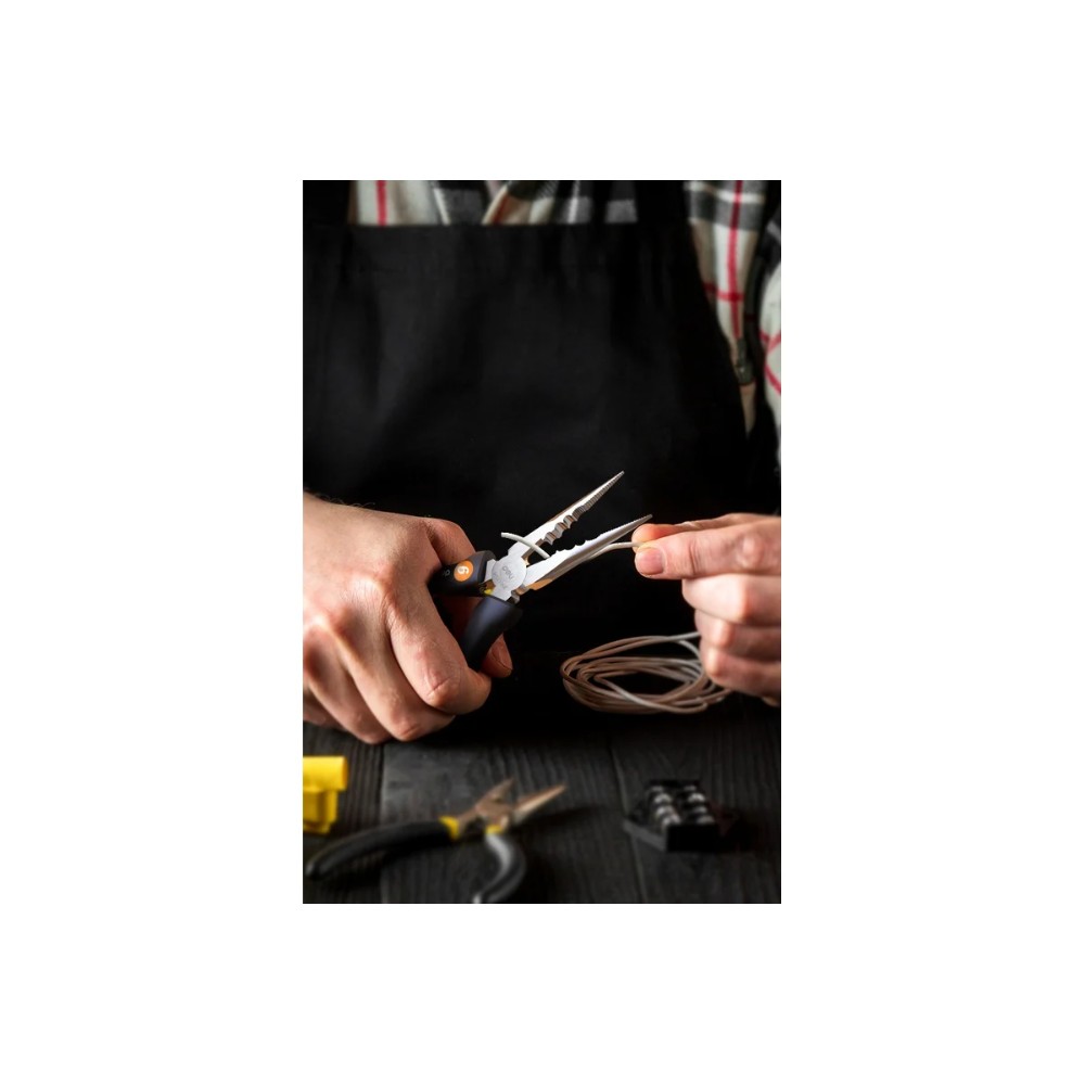 Длинногубцы Deli HS HT2106C, 160 мм, Soft Touch, оранжевый - 3