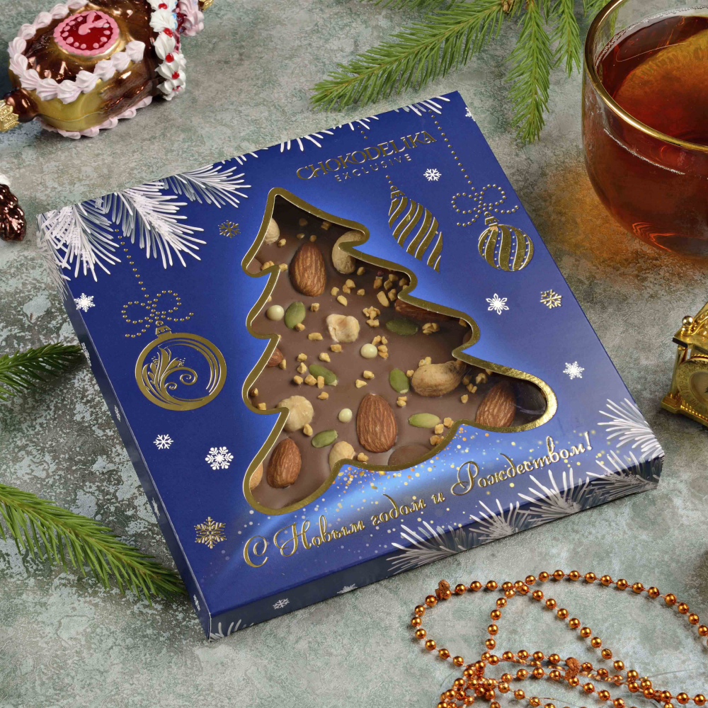 Шоколад молочный "Ореховый фейерверк", 150 г, новогодняя упаковка - 3