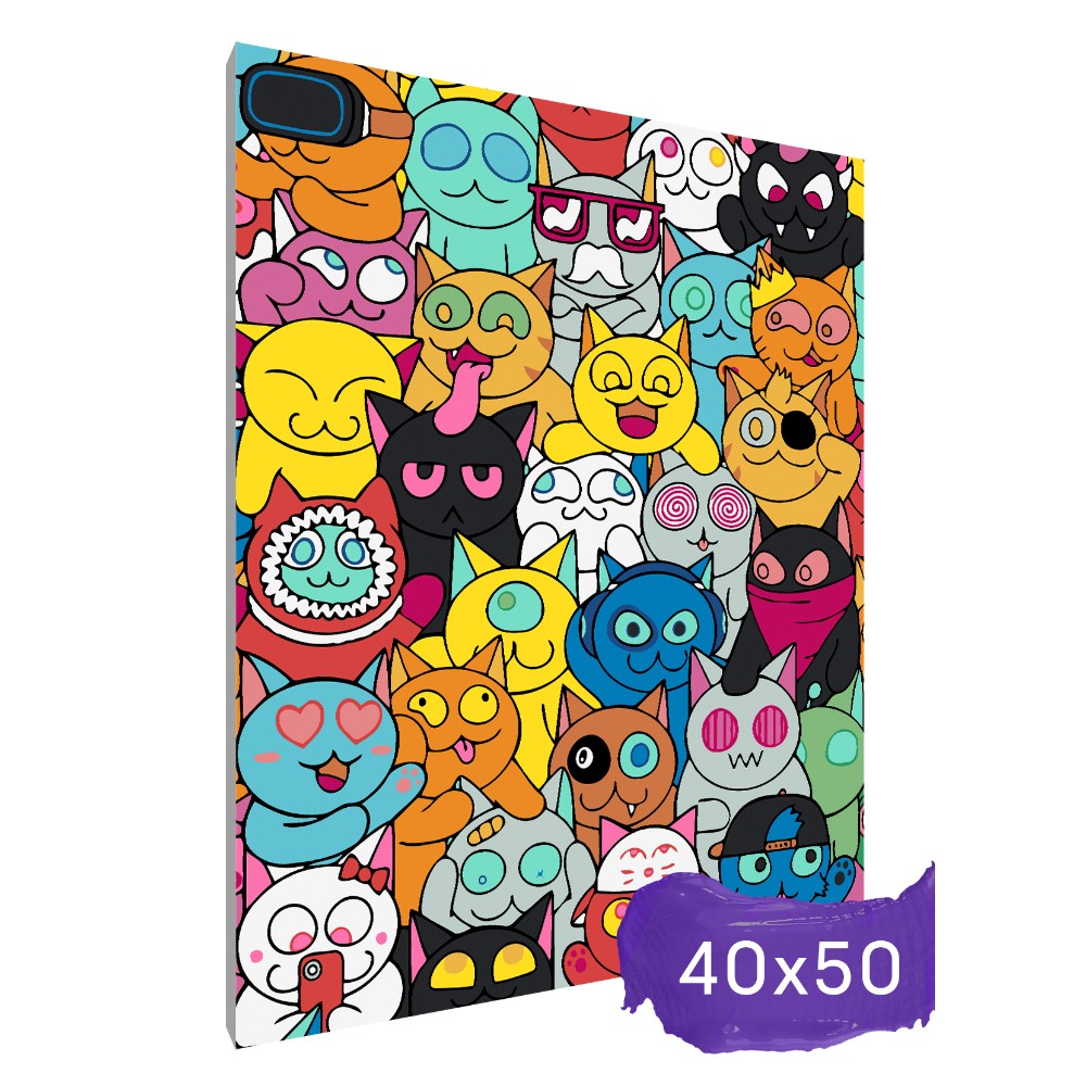 Картина по номерам "Граффити коты"