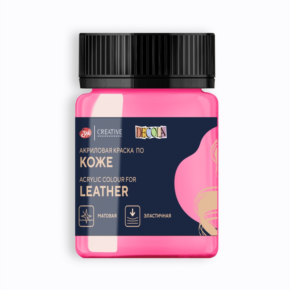 Краска акриловая для кожи "Декола", 322 розовая, 50 мл., банка