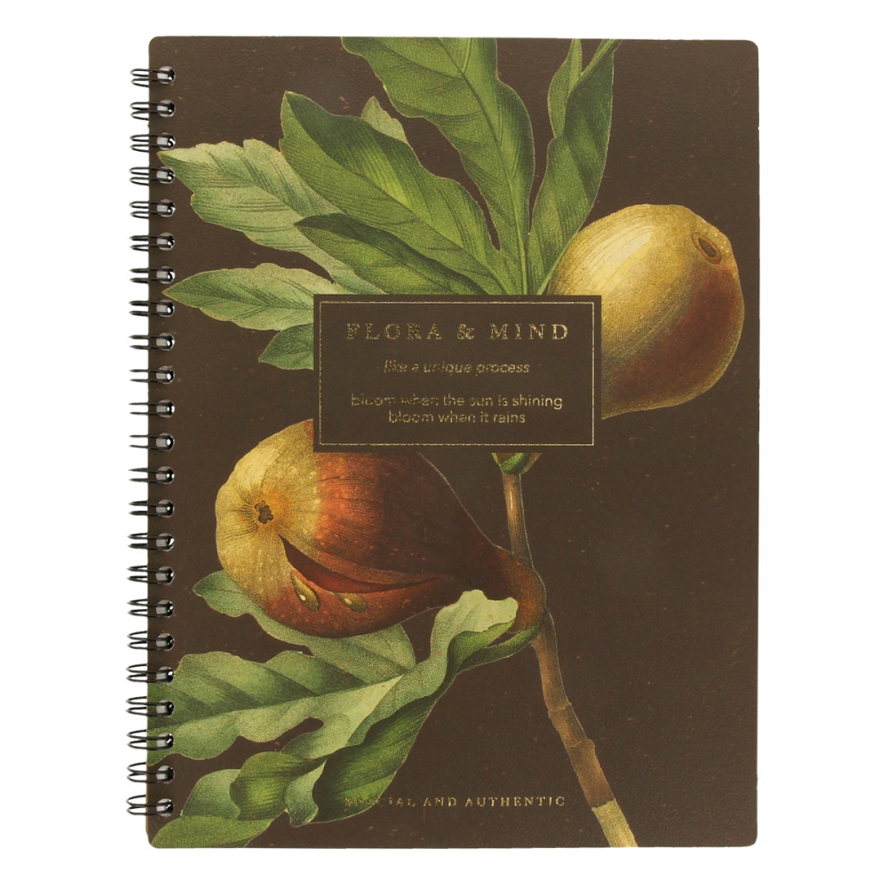 Тетрадь "Flora инжир", А5, 80 листов, черный