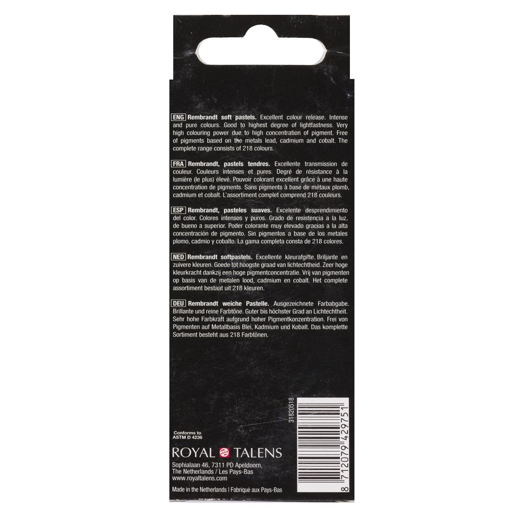 Набор мягкой пастели "Rembrandt Half Pastel", 5 цветов, насыщенные оранжевые - 4