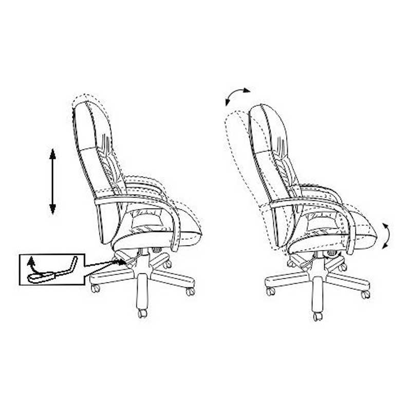 Кресло для руководителя Бюрократ "T-9908/WALNUT", металл, кожа, черный - 6