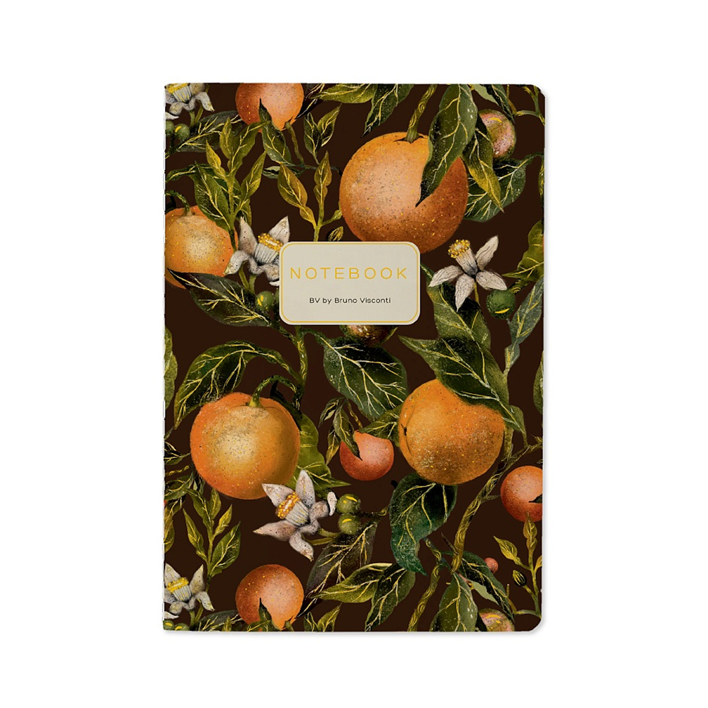Тетрадь "Flora. Paradise. Oranges", A5, 40 листов, линейка, зеленый, оранжевый