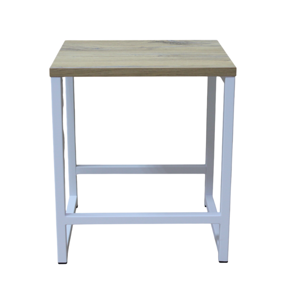 Табурет RION ALLERD, металл, ЛДСП, белый муар, Дуб Нокс - 2