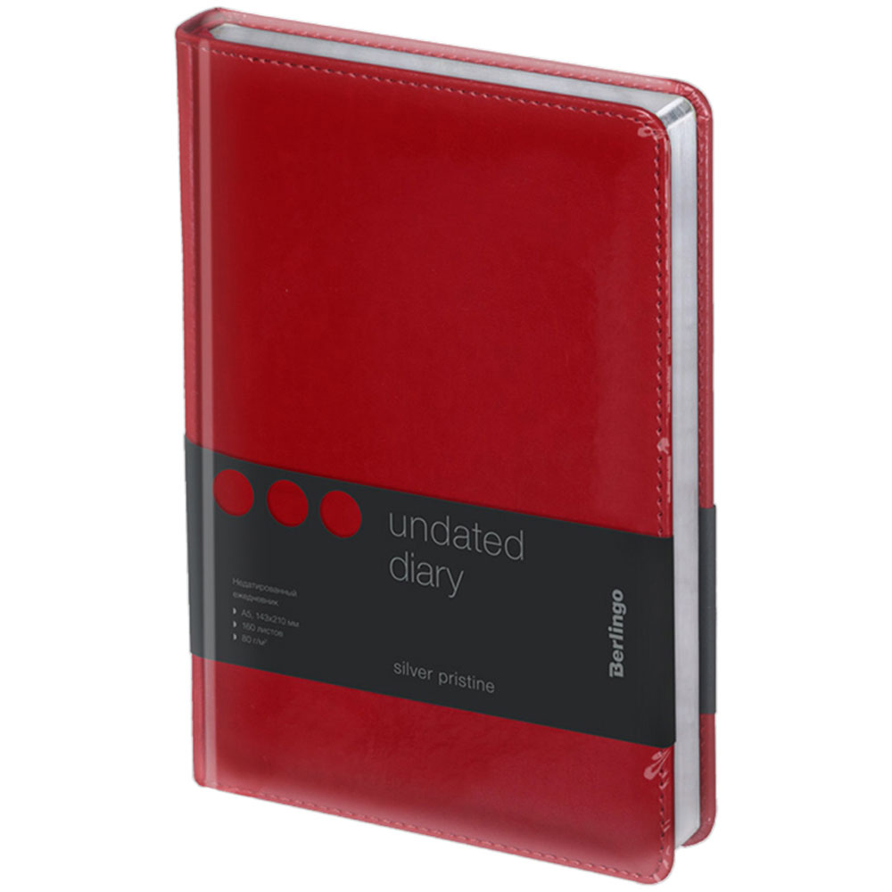 Ежедневник недатированный "Silver Pristine", А5, 320 страниц, красный - 8