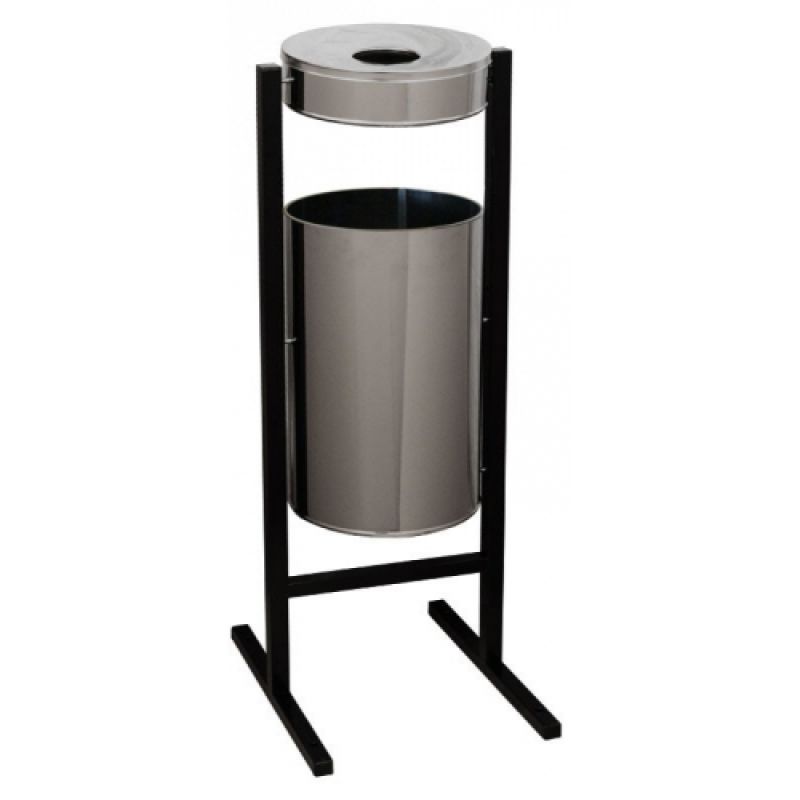 Урна уличная для сбора мусора "CЛП-300Н", 36 л, 1050 мм, хром