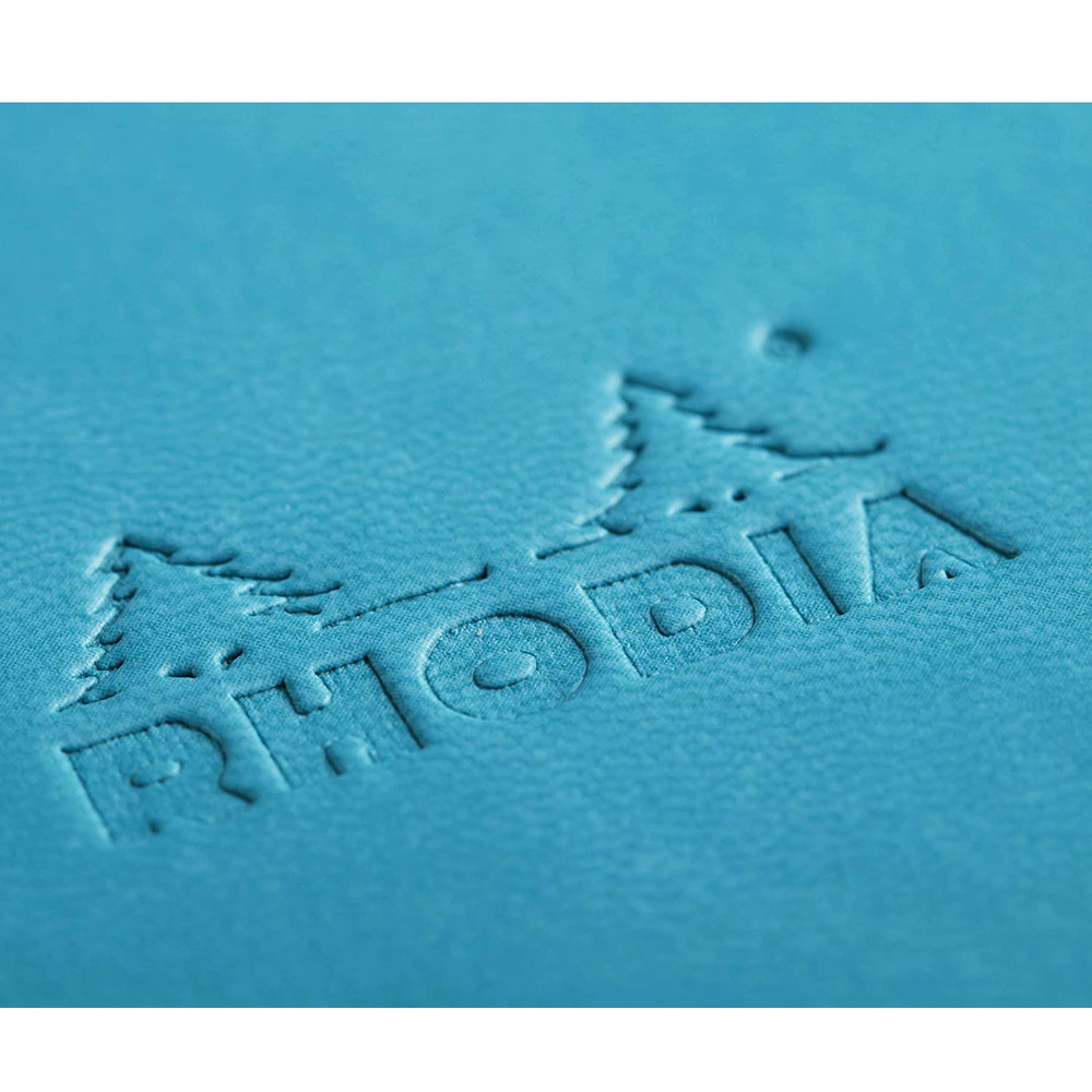 Блокнот "Rhodiarama" на резинке, A5, 96 листов, линейка, бирюзовый - 3