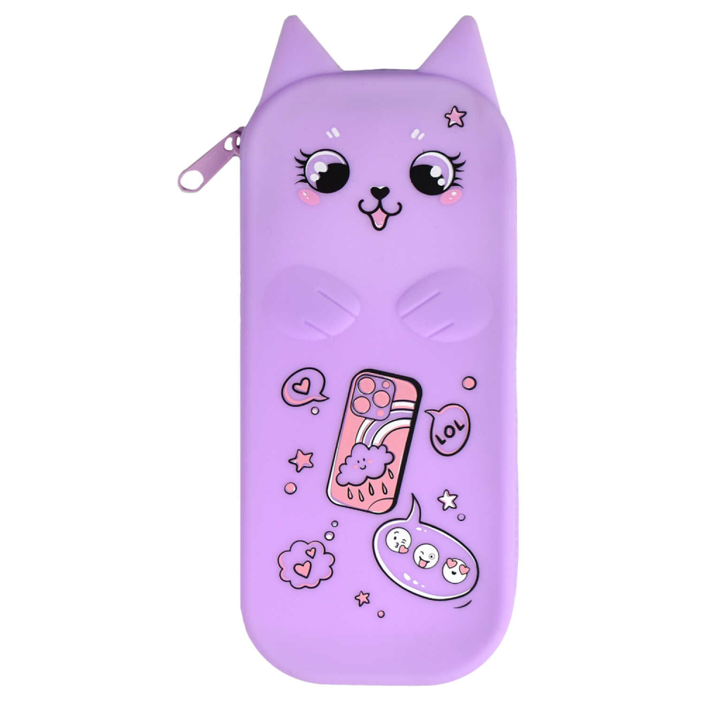 Пенал Феникс+ "Лавандовый кот" 1 отделение, сиреневый