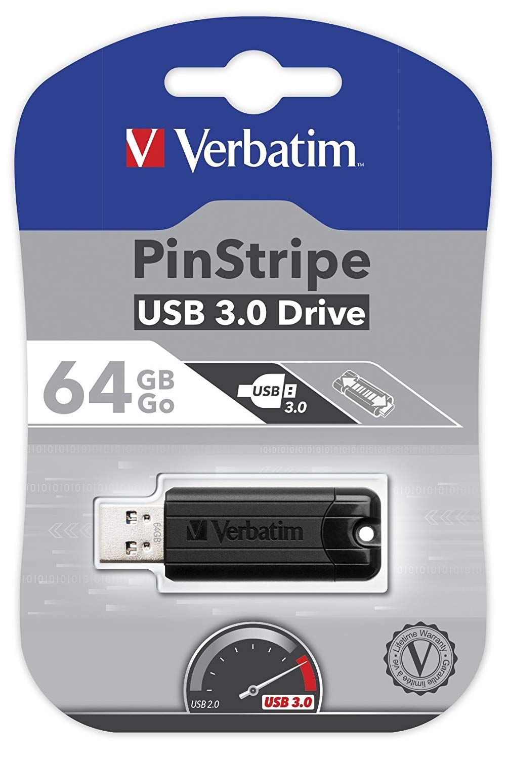 USB-накопитель "PinStripe Store 'n' Go", 64 гб, usb 3.2, черный - 6