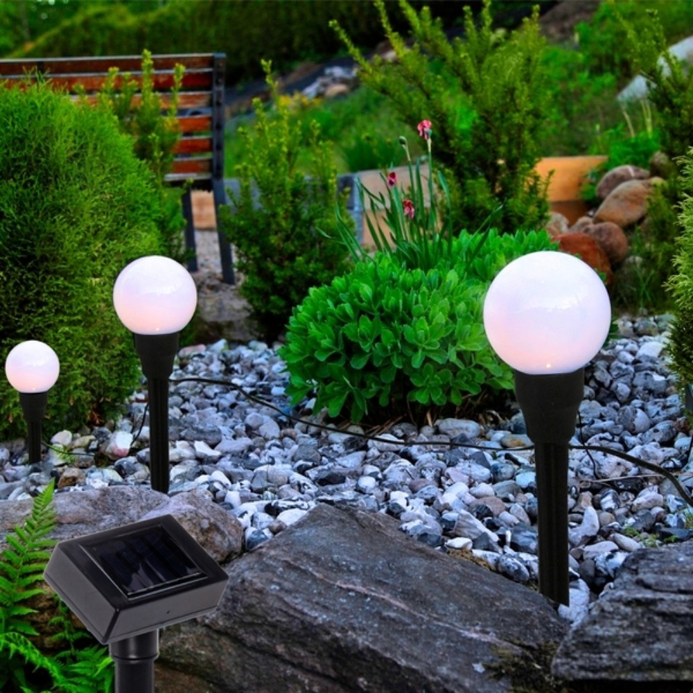 Гирлянда уличная "Светящийся шар", 3,5 м, 6 LED, белый, солнечная батарея - 3