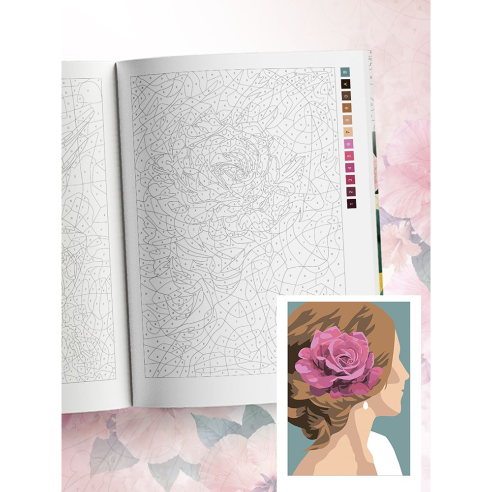 Раскраска-антистресс "Прекрасные цветы. Раскраска по номерам" - 6