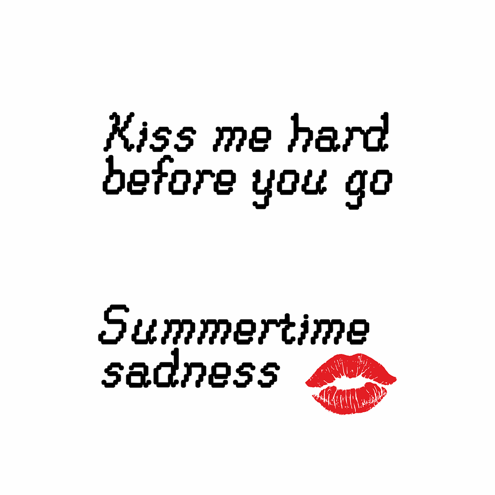 Бутылка «Summertime sadness» с карабином, белый, черный, с брелоком, цвет красный