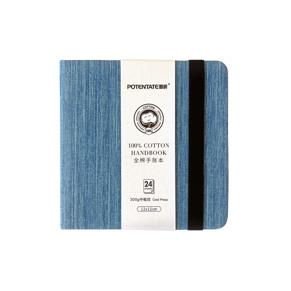 Cкетчбук для акварели "Potentate", холодный пресс, 12х12 см, 300 г/м2, 24 листа, джинс