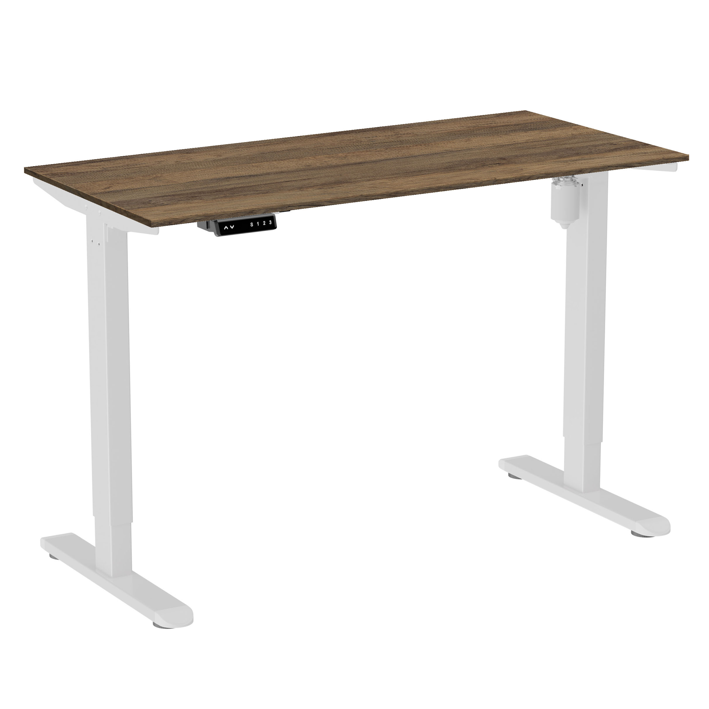 Стол с электроприводом WellDesk Light 1300x675х18 белый/дуб санта-фе винтаж (9116310+9178196)