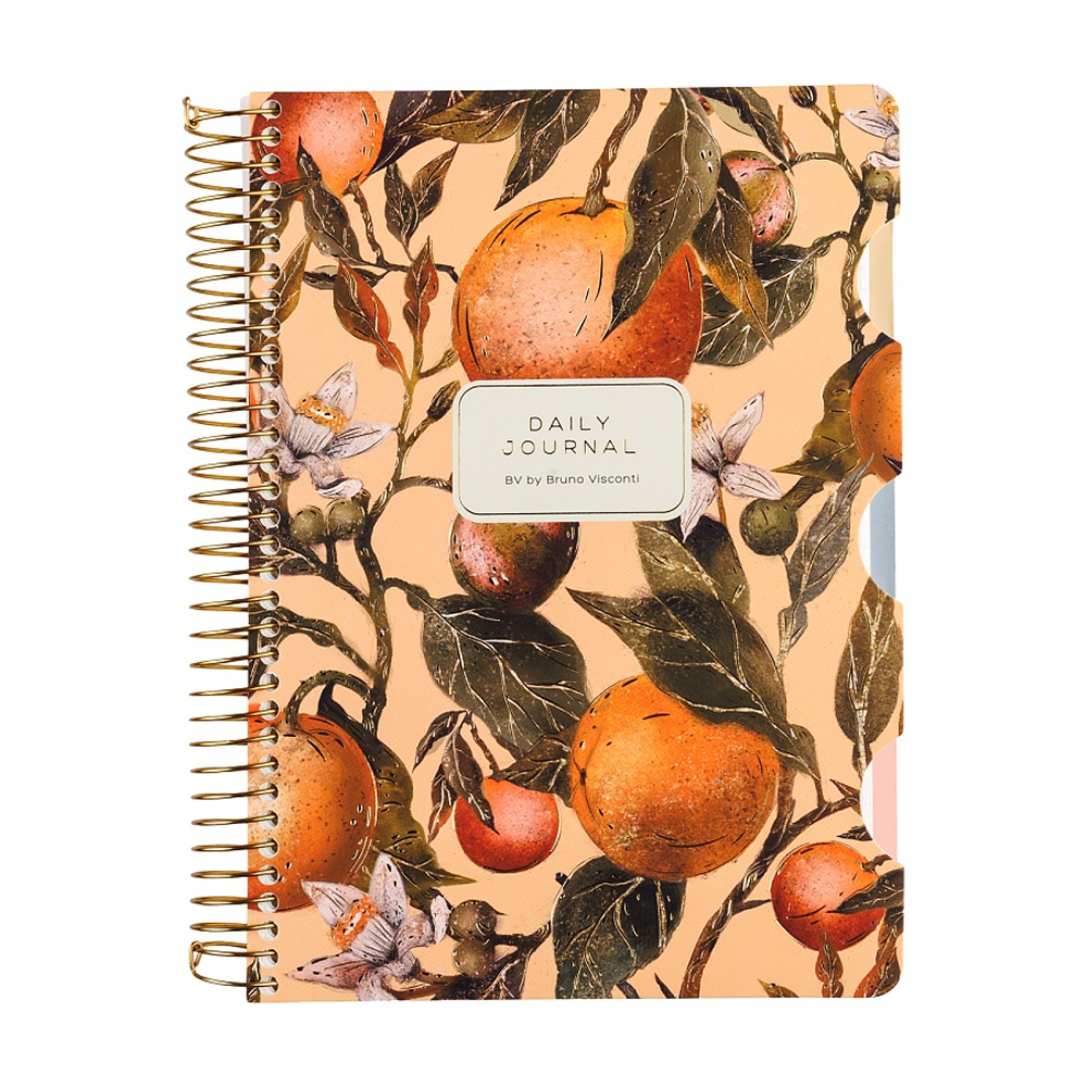 Книга записная "Flora. Paradise. Oranges", A5, 200 листов, клетка, линейка, точка, оранжевый
