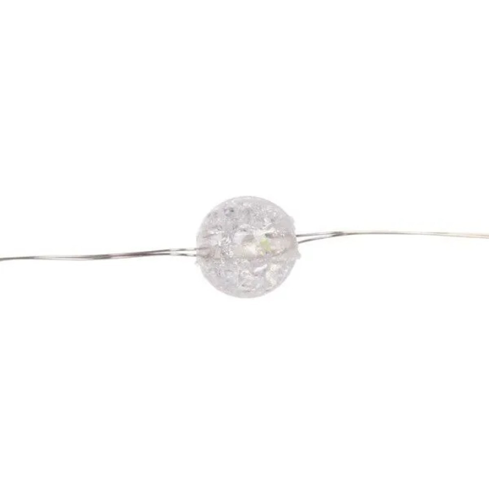 Гирлянда LED "Жемчужина" 2 м, на батарейках, 20 LED, прозрачный провод, теплый белый - 5